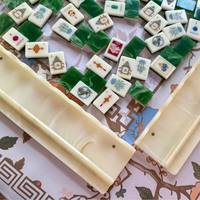 Set Mahjong Mewah Modern 160 Ubin Warna Hijau Zamrud Laris Manis Untuk Pasar AS