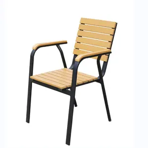 BFP الخشب البلاستيك الأثاث كرسي بسيط مجموعة مقاعد الطاولة حديقة كرسي في الهواء الطلق طاولة القهوة فندق طقم طاولة عشاء
