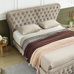 Luxury Modern Wooden Frame Velvet Upholstered Tufted <strong>Platform</strong> <strong>Double</strong>/Queen/King Size Bedroom <strong>Bed</strong> - Product Image 5