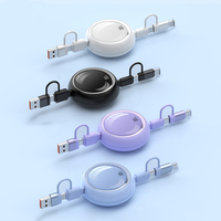 MS Produk Terbaru Kabel USB Type C 100W Retractable 4-in-1 Multi Charging 5A Fast Charging Aksesoris Ponsel Hadiah Logo 1 buah