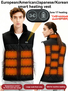 Chaleco Térmico con Batería de Fabricante, Chaqueta Eléctrica Unisex para Hombre y Mujer, 3 Niveles de Calor, <span class=keywords><strong>9</strong></span>/15 Zonas de Calefacción, Chaleco de Plumón Sintético - Product Image 3