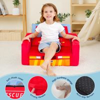Tender Juguetón OEM Coche rojo en forma de sofá plegable para niños Sofá cama pequeño de espuma para guardería