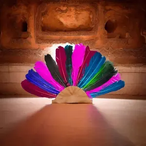 Tocado indio azteca traje de baile plumas coloridas escenario moderno bufanda de cadera talla única para competición Halloween - Product Image 3