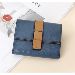 High Quality Vintage Style Short <b>Card</b> <b>Holder</b> <b>Wallet</b> for Men Women Genuine Leather Open Closure RFID Feature Polyester Lining - Product Image 3