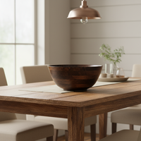 Premium grote houten schaal, sterke decoratieve walnoot houten salade schaal voor KitchenAid