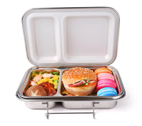 Boîte à lunch bento Shangjie avec logo personnalisé, 2 compartiments, en acier inoxydable 304 18/8, pour enfants, avec récipient alimentaire