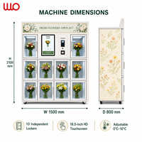 Distributeur automatique intelligent de bouquets réfrigérés en acier inoxydable avec options de paiement multiples et gestion basée sur le cloud pour une utilisation 24h/24