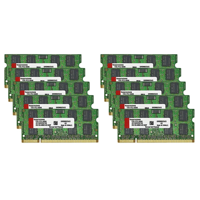 Высокая производительность 2 Гб PC2-5300S PC2-6400S DDR2 667 МГц 800 200pin 1,8 V SO-DIMM б/у ОЗУ случайный чипы памяти ноутбука оптовая продажа