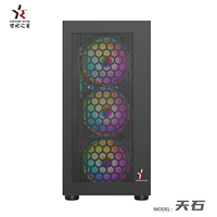 OEM/ODM Full Mesh Plastic Micro ATX Mid Tower Customizable Gaming PC Case with Black Side Panel Window USB Ports HD Audio