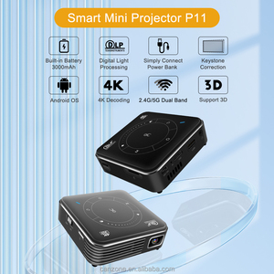 Nouveau projecteur mini intelligent Wi-Fi populaire, LED, pour home cinéma, avec haut-parleur karaoké, Android 14, portable, pour utilisation en extérieur, batterie en option - Product Image 3