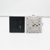 Enchufe de Pared Universal BENDI C20 10A 220V de 5 Pines con USB-A+C PD, Carga Rápida, Panel de PC Ignífugo, Estándar IP22, Conexión a Tierra, 4 Colores