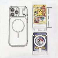 Nouveau produit [Magnétique] Étui de téléphone pour cartes Pokémon 64x90mm compatible avec iPhone 17 Pro Max, étui de protection avec insertion de cartes
