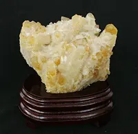 Cluster di cristallo naturale all'ingrosso grande Cluster di cristallo di quarzo fantasma giallo fantasma