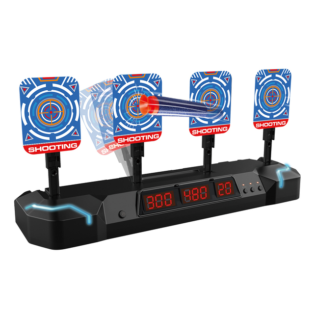 Huiye Kids Indoor Shooting Bullet Game Boys Music Electronic Scoring Moving Modes Auto Reset Digital Plastic Toy Gun Target