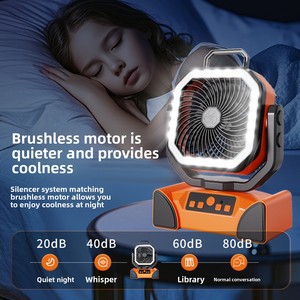 Ventilador Portátil para Camping con Logotipo Personalizado, 40000mAh, Linterna LED, 10 Pulgadas, Batería Recargable, Temporizador, para Exteriores - Product Image 6