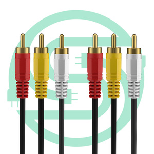 1,5 m 1,8 m 3M 5m 3 RCA a 3 RCA macho a macho Av cable al por mayor cable de vídeo conector enchufe cable de audio estéreo - Product Image 2
