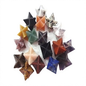 Estrella de David Merkaba Tallada a Mano con Piedras Preciosas de Gujarat para Feng Shui, Arte Coleccionable y Souvenir - Product Image 1