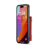 Béquille rétro magnétique détachable portefeuille étui en cuir 2-en-1 fentes pour cartes housse antichoc pour iPhone 16 16Pro 16Plus 16 Pro Max