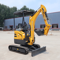 Mini-excavatrice Derette China de 2 tonnes, moteur Kubota, homologuée EPA, petite excavatrice compacte sur chenilles pour utilisation agricole