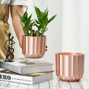 Geometric wholesale indoor decor mini home garden table flowers pot planters small gold buy plant plastic pot set for sale