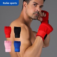 Gants de boxe mi-doigts en polyester pour adultes, bandages enveloppants, équipement de protection professionnel pour le travail au sac et les sports de combat