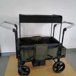 2025 extérieur luxe 4 places <span class=keywords><strong>poussette</strong></span> Wagon enfants bébé voyage Camping pliant Wagon <span class=keywords><strong>poussette</strong></span> avec auvent - Product Image 3
