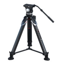 KINGJOY Trépied en alliage de magnésium et fibre de carbone, robuste pour appareil photo professionnel, avec bol de 75-100mm et adaptateur