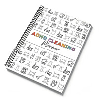 Planificateur annuel de nettoyage pour les familles ayant un enfant atteint de TDAH, papier A4, reliure spirale, 80 feuilles, organiseur portable avec liste de points à vérifier, édition cadeau