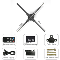 Ventiladores holográficos 3D de 56cm Proyector LED Control de aplicación WiFi para centro comercial interior Suministro OEM