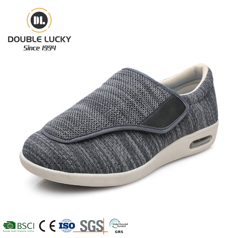 Kick Ground Chine Fournisseurs Diabétique Chaussures Orthopédiques Confortables Chaussures Réglables Langue Hommes Sécurité Extérieure Chaussures Diabétiques