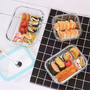 <b>Stackable</b> Wholesale Kitchen Microwavable Airtight High Borosilicate Lunch Box Glass for <b>Food</b> <b>Storage</b> <b>Container</b> with Locking Lid - Product Image 5