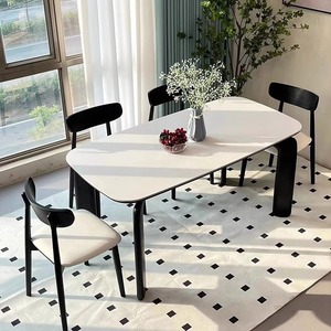 Juego de mesa y sillas de comedor de 6 piezas, nogal negro, moderno, minimalista, muebles de comedor, diseño de madera maciza duradera - Product Image 3