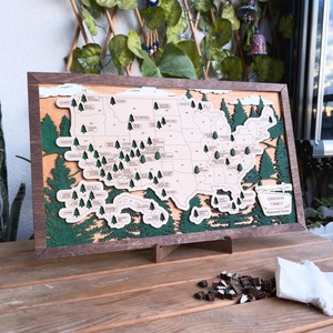 Rompecabezas Educativo Personalizado, Mapa de Viajes de los Parques Nacionales de EE. UU., Adorno de Madera para Colgar en la Pared, Decoración del Hogar - Product Image 1