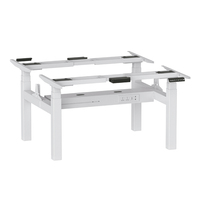 Bureau du personnel réglable en hauteur bureau d'ordinateur électrique ergonomique deux personnes poste de travail élévateur modulaire