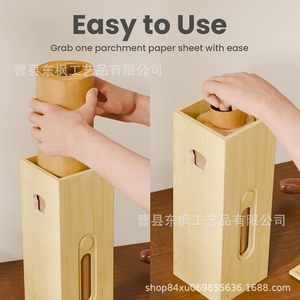 Modern Minimalist Wooden <b>Storage</b> <b>Box</b> Rectangle Multipurpose <b>Kitchen</b> Countertop Wall Mounted Solid Wood Paper Holder - Product Image 3