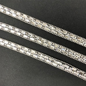 L207 8mm Hot Fix Crystal Rhinestone Trimming Mesh Iron-on Crystal Rhinestone Trim Strip <span class=keywords><strong>para</strong></span> zapatos Bolsas Tela - Product Image 6