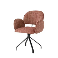 Chaise de salle à manger ergonomique pivotante à 360 degrés avec accoudoirs et pieds en métal pour la maison, le bureau, la cuisine, la salle à manger