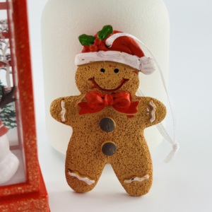 Mini-ornements de Noël faits main en résine : Bonhomme en pain d'épices, Bonhomme de neige, pour enfants, décorations de fête DIY, objets de collection adorables - Product Image 5