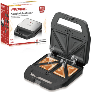 <span class=keywords><strong>Sandwichera</strong></span> AKANE A.80010 de 800W, 7 en 1, con Placas Antiadherentes, Calentamiento de Doble Cara, para Waffles, Paninis <span class=keywords><strong>y</strong></span> Donuts, Fácil de Limpiar - Product Image 1