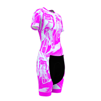 HIRBGOD femmes vitesse Tri costume avec manches courtes vitesse vélo ensemble Aero Fit adapté pour la course meilleur 3D Pad femme cyclisme une pièce