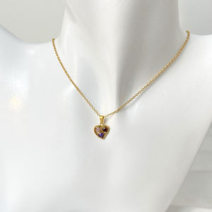 Collar de circón en forma de corazón con incrustaciones de colores mezclados explosivos, pendientes, conjunto de joyas chapadas en titanio de 18K - Product Image 5