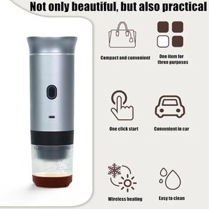 เครื่องชงกาแฟเอสเพรสโซแบบพกพาใหม่ ใช้แบตเตอรี่แบบพกพา ชาร์จผ่าน USB สำหรับการเดินทาง พร้อมโถใส่ผงกาแฟแบบ 3in1 - Product Image 3
