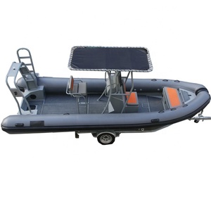 Heavy Duty 22 ft Open RIB 660 Double Aluminum Rigid Hull <b>PVC</b>/Hypalon Inflatable Boats With T-<b>top</b> for Sale - Product Image 5