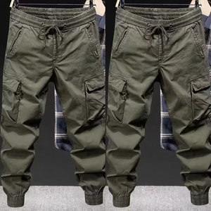 Men's Formal <b>Harem</b> Pants Trendy American Style Solid Color Canvas Breathable Anti-Pilling Mid Zipper Fly Flat Loose Fit Spring - Product Image 1
