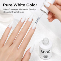 Gel blanc pour nail art écologique, séchage rapide, longue tenue, sans HEMA, sans TPO, avec votre logo, gel UV blanc pour nail art