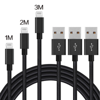 Câble de charge et de données USB-A vers Lightning certifié MFi, 1 m, en nylon tressé, pour iPhone, compatible Apple iOS, CE, RoHS, FCC, EAC