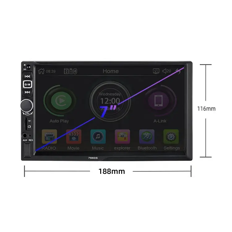 China Shenzhen Universele Touch Screen Bt Auto Dvd Mp3 Auto Audio Navigatie Audio Systeem Mp5 Speler Voor Auto