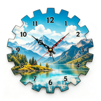 Horloge murale mécanique ronde de 10 pouces à sublimation vierge, pour décoration DIY de salon en MDF