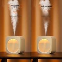 Humidificador Pequeño con Carga USB, Mini Humidificador Portátil para el Hogar, Dormitorio, Oficina, Escritorio, Coche, Silencioso, Gran Alcance, Luz Ambiental, Batería Integrada