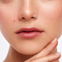 Anneau de nez en titane G23 16G, anneau de septum, anneau de visage avant, incrustation de zircon, cartilage, hélix, boucle d'oreille, clicker, daith, nouveau bijou de piercing corporel